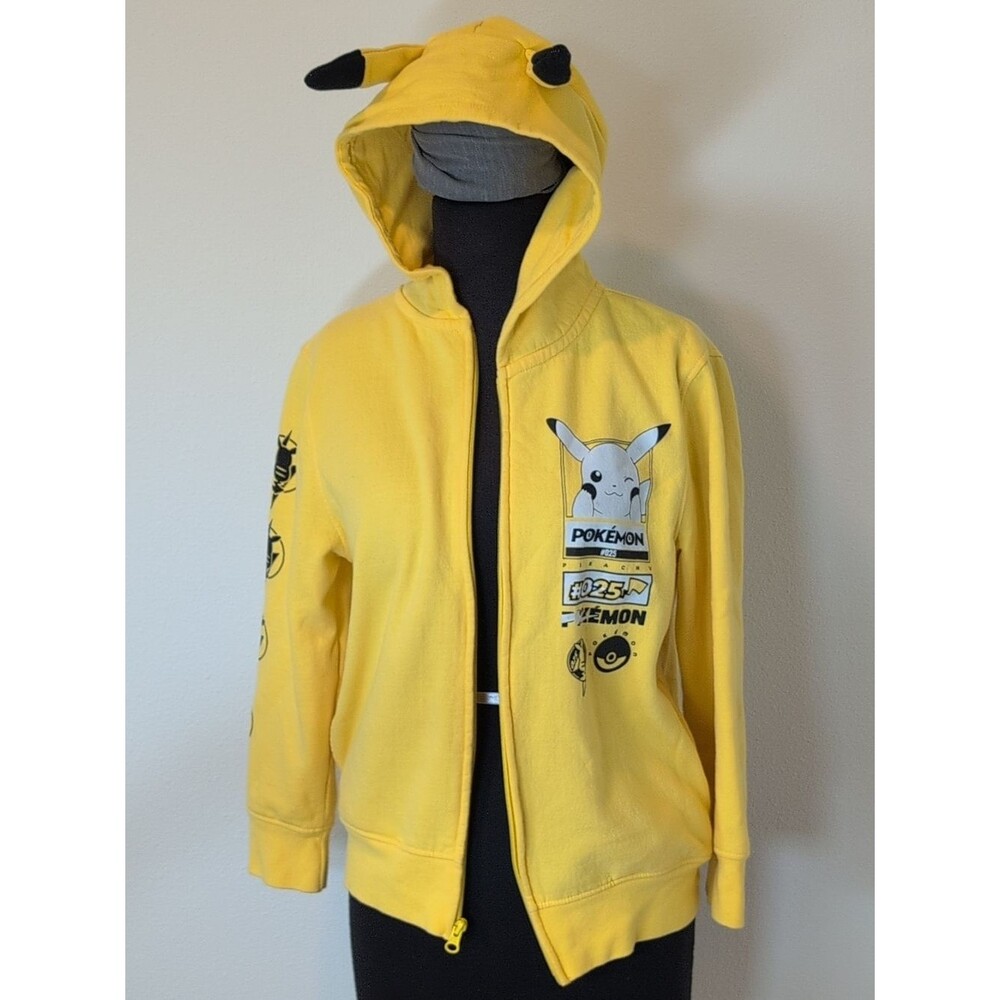 Pokemon Yellow Pikachu Hooded Zip Jacket with Ear Details